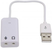 Звуковая карта внешняя NONAME USB, разрядность ЦАП: 24 бит, частота дискретизации ЦАП: 48 кГц, ASIO 1.0, C-Media TRUA71 (CM108) USB (ASIA USB 8C V & V)