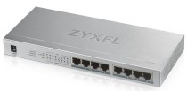 Коммутатор ZYXEL неуправляемый, 8 портов, настольный, настенный, поддержка PoE, GS1008HP (GS1008HP-EU0101F)