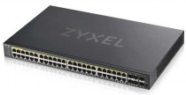 Коммутатор ZYXEL управляемый, уровень 2, 48 портов Ethernet 1 Гбит/с, 2 uplink/стек/SFP (до 1 Гбит/с), поддержка PoE/PoE+, установка в стойку, 32 МБ встроенная память, 256 МБ RAM, GS1920-48HPV2 (GS192048HPV2-EU0101F)