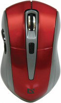 Мышь DEFENDER беспроводная (радиоканал), оптическая, 1600 dpi, USB, Accura MM-965 Red, красный, серый (52966)