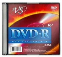 Диск DVD-R VS 4.7Gb 16х Slim (VSDVDRSL501)