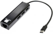 Ethernet-адаптер 5BITES USB3.1 / 3*USB2.0 / RJ45 100MB / BLACK (UA3C-45-09BK)