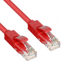 Патч-корд GREENCONNECT прямой 30.0m, UTP кат.5e, красный, позолоченные контакты, 24 AWG, литой, ethernet high speed 1 Гбит/с, RJ45, T568B (GCR-LNC04-30.0m)