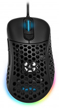 Мышь SHARKOON проводная, оптическая, 16000 dpi, USB, перфорированный корпус, чёрный (Light2 200 Black)