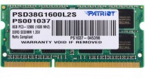 Память PATRIOT MEMORY 8 Гб, DDR3, 12800 Мб/с, CL11, 1.35 В, 1600MHz, SO-DIMM (PSD38G1600L2S)