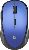 Мышь DEFENDER беспроводная (радиоканал), оптическая, 1600 dpi, USB, Aero MM-755 Blue, синий, чёрный (52755)