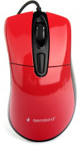 Мышь GEMBIRD проводная, оптическая, 2400 dpi, USB, красный (MOP-415-R)