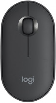 Мышь LOGITECH беспроводная (Bluetooth + радиоканал), оптическая, 1000 dpi, USB, Pebble M350 Graphite, серый (910-005718/910-005576)