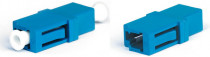 Проходной адаптер HYPERLINE LC-LC, SM (для одномодового кабеля), корпус пластмассовый, simplex, (синий) (LC-LC-SM)