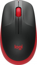 Мышь LOGITECH беспроводная (радиоканал), оптическая, 1000 dpi, USB, M190 Red, красный, чёрный (910-005908/910-005904)