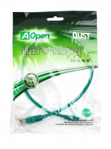 Патч-корд AOPEN CABLE литой UTP кат.5е 0,5м зеленый QUST (ANP511_0.5M_G)