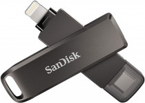 Флеш диск SANDISK 256 Гб, USB Type-C/Lightning, резервное копирование, защита паролем, iXpand Luxe (SDIX70N-256G-GN6NE)