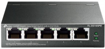 Коммутатор TP-LINK неуправляемый, 5 портов, настенный, настольный, поддержка PoE (TL-SG105PE)