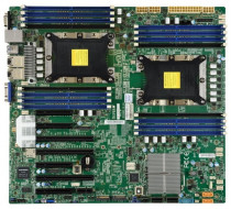 Материнская плата серверная SUPERMICRO 2 сокета Socket 3647 (Socket P), Intel C622, 16 слотов DDR4 DIMM, 2133-2666 МГц, Aspeed AST2500, SATA: 6 Гбит/с - 10, EATX (MBD-X11DPH-T-B)