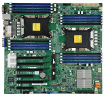 Материнская плата серверная SUPERMICRO 2 сокета Socket 3647 (Socket P), Intel C621, 16 слотов DDR4 DIMM, 2133-2666 МГц, Aspeed AST2500, SATA: 6 Гбит/с - 14, EATX (MBD-X11DPI-N-B)