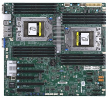 Материнская плата серверная SUPERMICRO 2 сокета Socket SP3, чипсет встроен в процессор, 16 слотов DDR4 DIMM, 2666 МГц, Aspeed AST2500, SATA: 6 Гбит/с - 10, EATX (MBD-H11DSI-B)