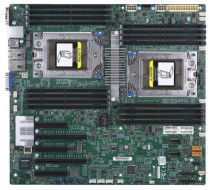 Материнская плата серверная SUPERMICRO 2 сокета Socket SP3, чипсет встроен в процессор, 16 слотов DDR4 DIMM, 2666 МГц, Aspeed AST2500, SATA: 6 Гбит/с - 10, EATX (MBD-H11DSI-NT-B)