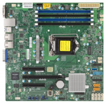 Материнская плата серверная SUPERMICRO Socket 1151, Intel C232, 4 слота DDR4 DIMM, 1600-2133 МГц, Aspeed AST2400, SATA: 6 Гбит/с - 6, microATX (MBD-X11SSL-F-B)