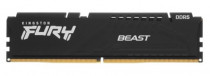 Память KINGSTON 16 Гб, DDR5, 44800 Мб/с, CL40, 1.25 В, XMP профиль, радиатор, 5600MHz, Fury Beast (KF556C40BB-16)