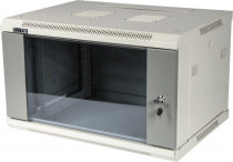 Шкаф настенный LANMASTER коммутационный 6U 600x400мм пер.дв.стекл 60кг серый (TWT-CBWPG-6U-6X4-GY)
