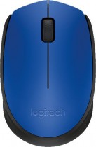 Мышь LOGITECH беспроводная (радиоканал), оптическая, 1000 dpi, USB, M171 Blue, синий (910-004640/910-004644)