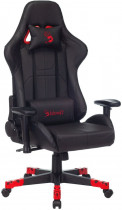 Кресло A4TECH искусственная кожа, до 150 кг, материал крестовины: пластик, механизм качания, поясничный упор, цвет: чёрный (BLOODY GC-550)