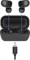 TWS гарнитура DEFENDER беспроводные наушники с микрофоном, затычки, Bluetooth, Twins 638 Black, чёрный (63638)