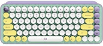 Клавиатура LOGITECH беспроводная (Bluetooth), механическая, переключатели GX Brown, USB, круглые клавиши, POP Keys Mint, зелёный, фиолетовый (920-010717)