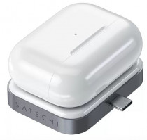 Зарядное устройство SATECHI для наушников USB-C Wireless Charging Dock для AirPods. Цвет серый космос USB-C Wireless Charging Dock for AirPods - Space Gray (ST-TCWCDM)