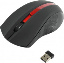 Мышь OKLICK беспроводная (радиоканал), оптическая, 1200 dpi, USB, Оклик 615MW, красный, чёрный (412861)