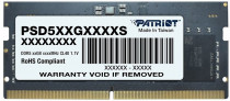 Память PATRIOT MEMORY 16 Гб, DDR5, 38400 Мб/с, CL40-40-40-70, 1.1 В, 4800MHz, Signature, SO-DIMM (PSD516G480081S)