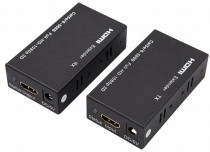 Удлинитель ORIENT HDMI extender (Tx+Rx), активный до 60 м по одной витой паре, HDMI 1.4а, 1080p@60Hz/3D, HDCP, подключается кабель UTP Cat5e/6, питание от внешних БП 5В/1А, метал.корпуса(30905) (VE045)