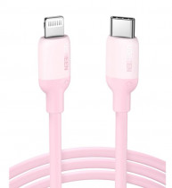 Кабель UGREEN силиконовый US387 (60625) USB-C to Lightning Silicone Cable. Длина 1 м. Цвет: розовый US387 (60625) USB-C to Lightning Silicone Cable 1m. - Pink (60625_)