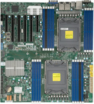 Материнская плата серверная SUPERMICRO 3rd Gen Intel Xeon Scalable processors Dual Socket LGA-4189 (Socket P+) supported, CPU TDP supports Up to 270W TDP, 3 UPI up to 11.2 GT/s,Intel C621A,Up to 4TB RDIMM,DDR4-3200MHz Up to 4TB 3DS ECC LRDIMM,DDR4-3200MHz (MBD-X12DPI-NT6-B)