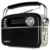 Радиоприемник SVEN SRP-505 чёрный (4 Вт, FM/AM/SW, USB, SD/microSD, Bluetooth, 1200 мАч) (SV-020446)