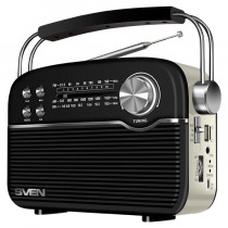Радиоприемник SVEN SRP-500 чёрный (3 Вт, FM/AM/SW, USB, microSD, AUX, Bluetooth, 1200 мАч) (SV-020415)