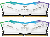 Комплект памяти TEAM GROUP 32 Гб, 2 модуля DDR5, 48000 Мб/с, CL38, 1.25 В, радиатор, подсветка, 6000MHz, T-Force Delta RGB White, 2x16Gb KIT (FF4D564G6000HC38ADC01)