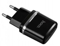 Сетевое зарядное устройство HOCO 5 Вт, сила тока 2.4 A, 2x USB, кабель microUSB, C12 Black (HC-64114)