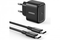 Сетевое зарядное устройство UGREEN 25 Вт, сила тока 3 A, 1x USB Type-C, CD250, чёрный (50581_)