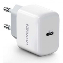 Сетевое зарядное устройство UGREEN 20 Вт, сила тока 3 A, 1x USB Type-C, быстрая зарядка, CD241 White (10220_)