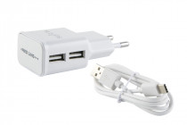 Сетевое зарядное устройство REDLINE сила тока 2.1 A, 2x USB, кабель USB Type-C, NT-2A (УТ000013636)
