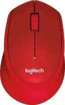 Мышь LOGITECH беспроводная (радиоканал), оптическая, 1000 dpi, USB, M330 Silent Plus Red, красный (910-004911)