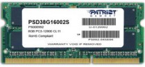 Память PATRIOT MEMORY 8 Гб, DDR3, 12800 Мб/с, CL11, 1.5 В, 1600MHz, SO-DIMM (PSD38G16002S)