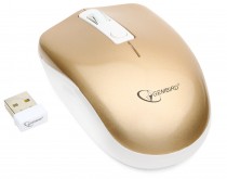 Мышь GEMBIRD беспроводная (радиоканал), оптическая, 1600 dpi, USB, золотой (MUSW-400-G)