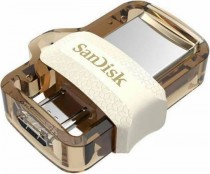 Флеш диск SANDISK 64 Гб, USB 3.0/microUSB, выдвижной разъем, Ultra Dual m3.0 (SDDD3-064G-G46GW)