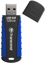 Флеш диск TRANSCEND 128 Гб, USB 3.0, водонепроницаемый корпус, JetFlash 810 Black/Blue (TS128GJF810)