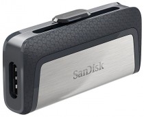 Флеш диск SANDISK 256 Гб, USB 3.0/USB 3.1 Type C, выдвижной разъем, Ultra Dual Type-C (SDDDC2-256G-G46)