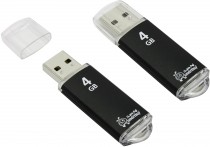 Флеш диск SMARTBUY 4 Гб, USB 2.0, V-Cut Black (SB4GBVC-K)