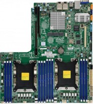 Материнская плата серверная SUPERMICRO 2 сокета Socket 3647 (Socket P), Intel C622, 12 слотов DDR4 DIMM, 2133-2666 МГц, Aspeed AST2500, SATA: 6 Гбит/с - 14, нестандартный форм-фактор (MBD-X11DDW-L-B)
