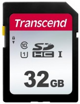Карта памяти TRANSCEND 32 Гб, SDHC, Secure Digital HC, чтение: 95 Мб/с, запись: 45 Мб/с (TS32GSDC300S)